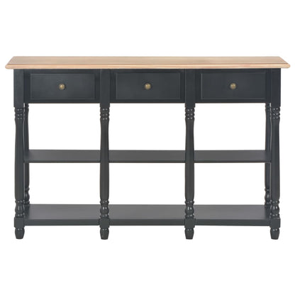 Console Table 3 Drawer 2 Shelf Engineered Wood Hallway Storage Unit Black