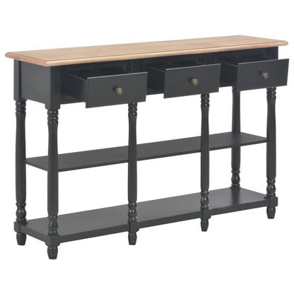 Console Table 3 Drawer 2 Shelf Engineered Wood Hallway Storage Unit Black