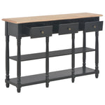 Console Table 3 Drawer 2 Shelf Engineered Wood Hallway Storage Unit Black