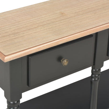 Console Table 3 Drawer 2 Shelf Engineered Wood Hallway Storage Unit Black