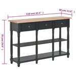 Console Table 3 Drawer 2 Shelf Engineered Wood Hallway Storage Unit Black