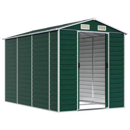 Sleek Tranquility Haven: Light Grey Galvanised Steel Garden Shed