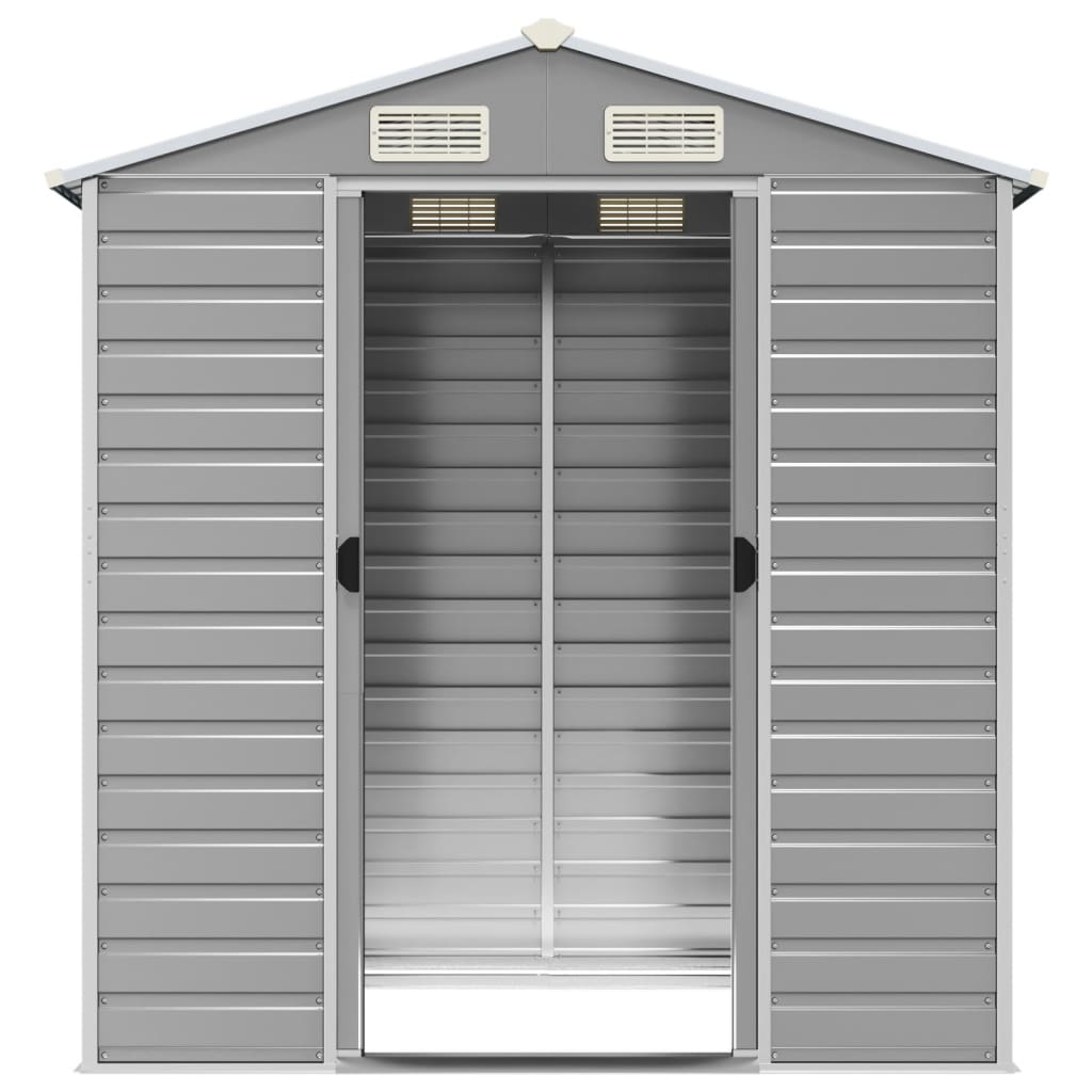 Light Grey Galvanised Steel Garden Shed for Stylish and Durable