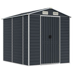 Galvanised Steel Garden Shed Anthracite 191x215cm | HomeAndLiving