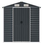 Galvanised Steel Garden Shed Anthracite 191x215cm | HomeAndLiving
