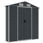 Galvanised Steel Garden Shed Anthracite 191x215cm | HomeAndLiving