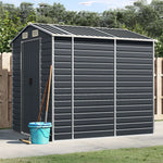 Galvanised Steel Garden Shed Anthracite 191x215cm | HomeAndLiving