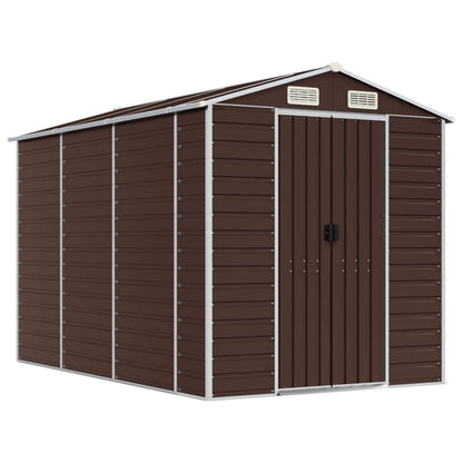 Sleek Tranquility Haven: Light Grey Galvanised Steel Garden Shed