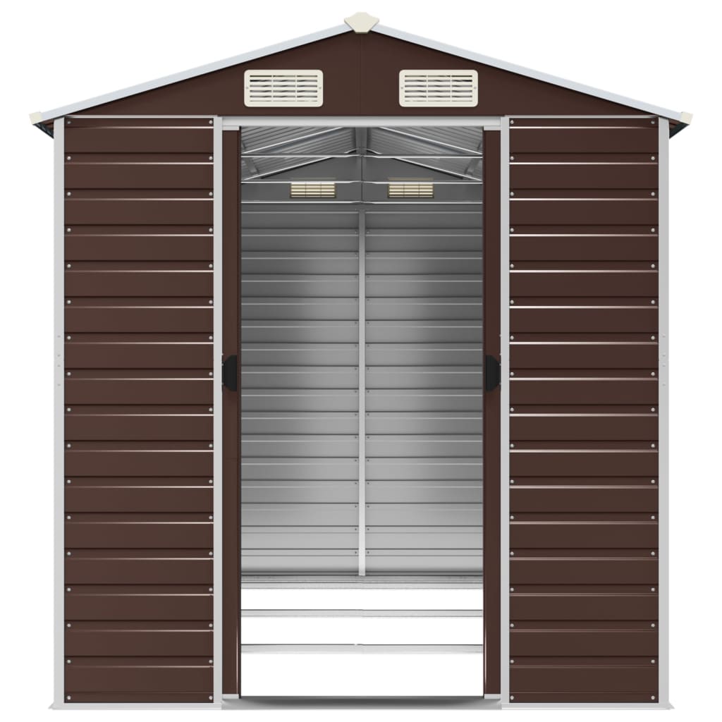Sleek Tranquility Haven: Light Grey Galvanised Steel Garden Shed