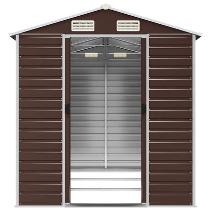 Sleek Tranquility Haven: Light Grey Galvanised Steel Garden Shed