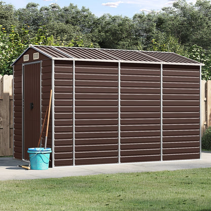 Sleek Tranquility Haven: Light Grey Galvanised Steel Garden Shed