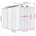 Galvanised Steel Garden Shed Light Brown 191x215cm | HomeAndLiving