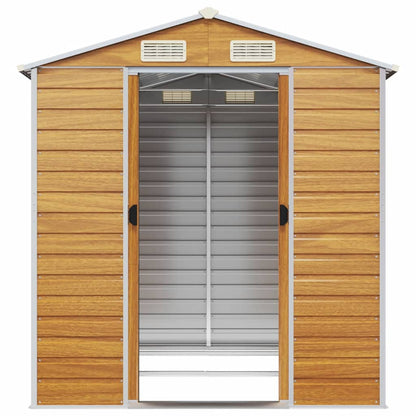 Galvanised Steel Garden Shed Light Brown 191x215cm | HomeAndLiving