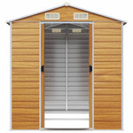 Galvanised Steel Garden Shed Light Brown 191x215cm | HomeAndLiving