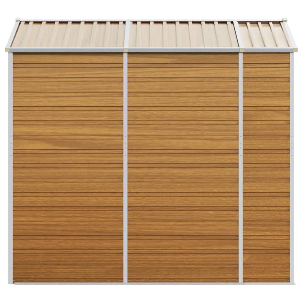 Galvanised Steel Garden Shed Light Brown 191x215cm | HomeAndLiving