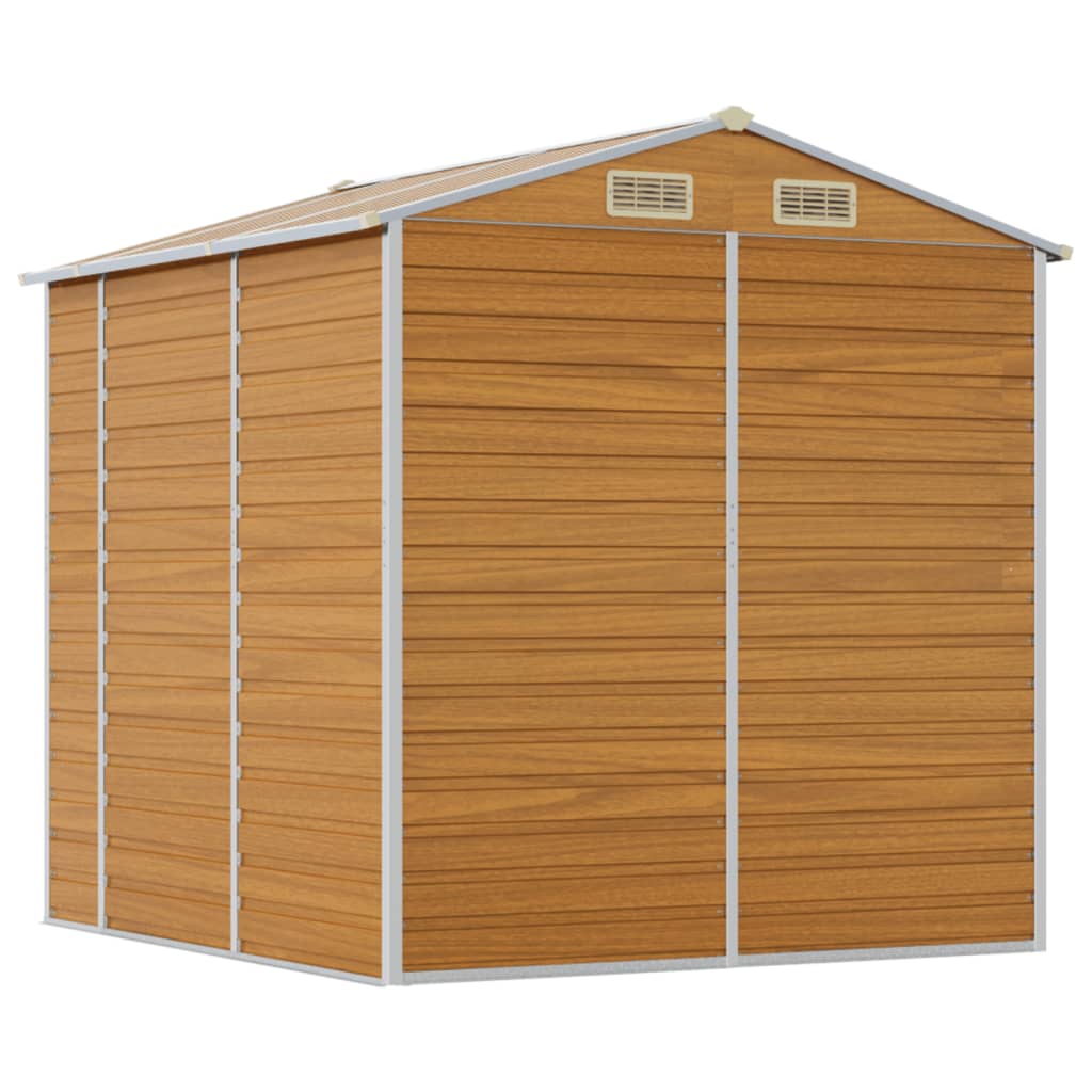 Galvanised Steel Garden Shed Light Brown 191x215cm | HomeAndLiving