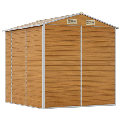 Galvanised Steel Garden Shed Light Brown 191x215cm | HomeAndLiving