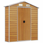 Galvanised Steel Garden Shed Light Brown 191x215cm | HomeAndLiving
