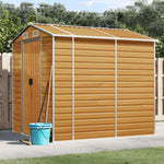 Galvanised Steel Garden Shed Light Brown 191x215cm | HomeAndLiving