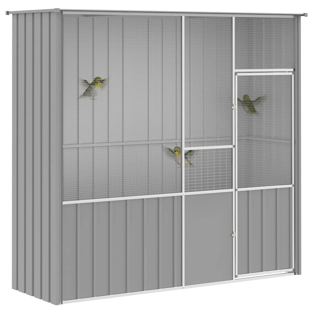 Large Bird Aviary Galvanised Steel 215cm | HomeAndLiving