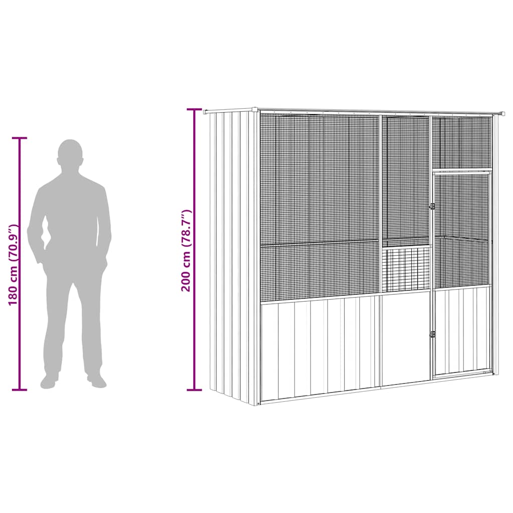 Large Bird Aviary Galvanised Steel 215cm | HomeAndLiving