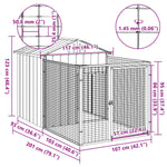 Dog House with Run Galvanised Steel 117x201cm | HomeAndLiving