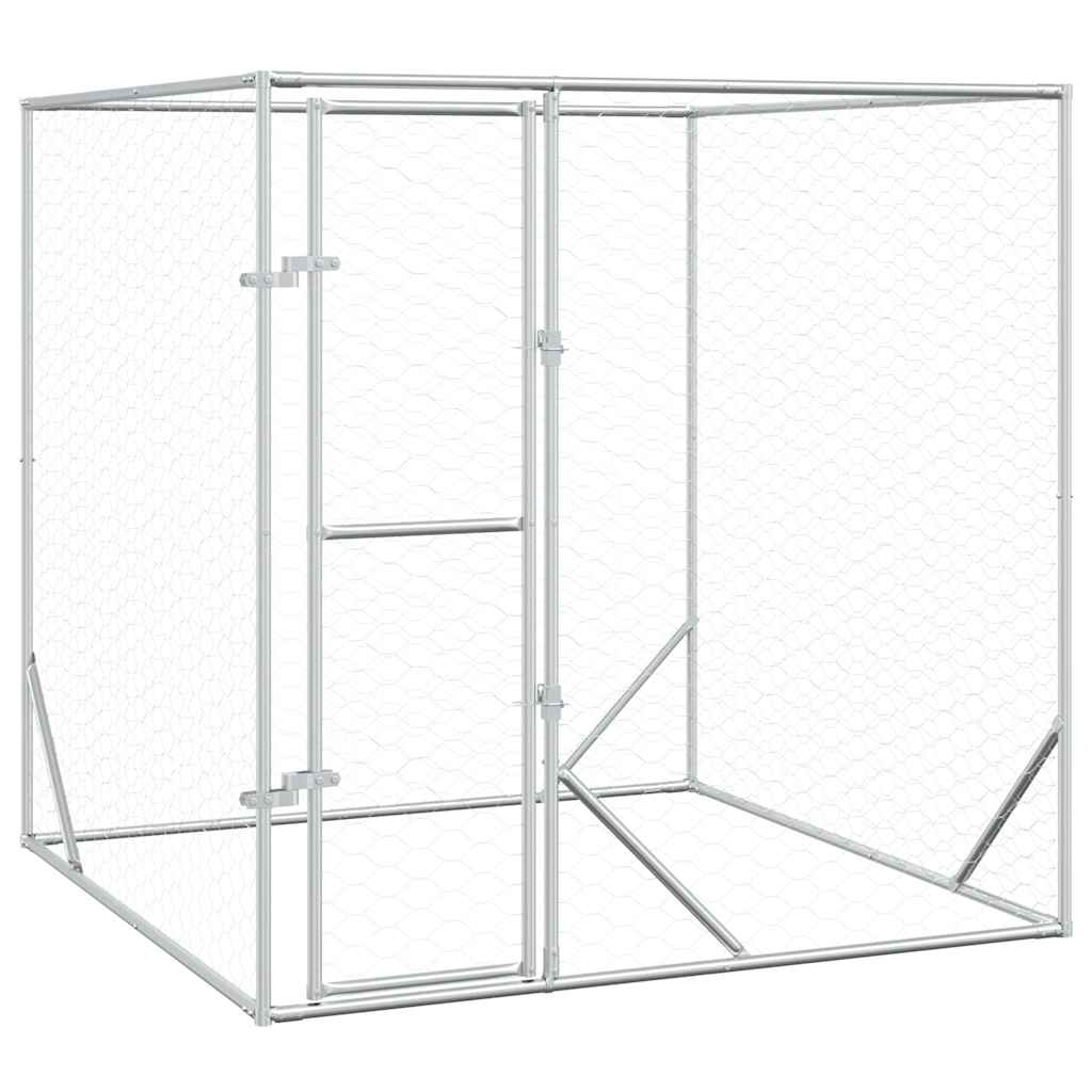 Galvanised Steel Dog Kennel 2x2x2m Outdoor | HomeAndLiving