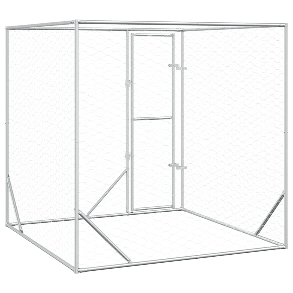 Galvanised Steel Dog Kennel 2x2x2m Outdoor | HomeAndLiving