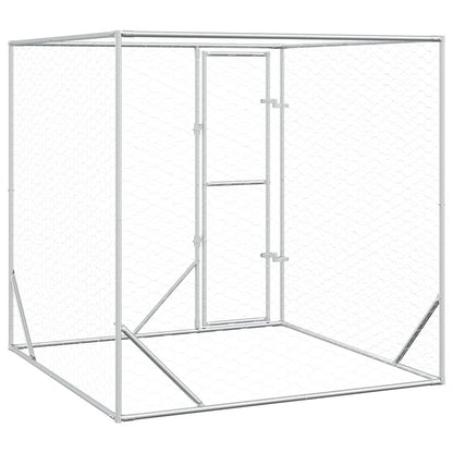 Galvanised Steel Dog Kennel 2x2x2m Outdoor | HomeAndLiving