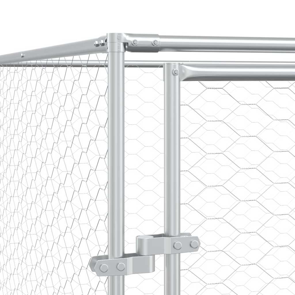 Galvanised Steel Dog Kennel 2x2x2m Outdoor | HomeAndLiving