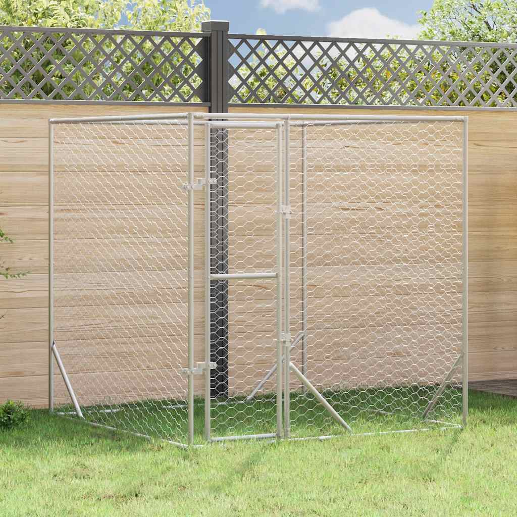 Galvanised Steel Dog Kennel 2x2x2m Outdoor | HomeAndLiving