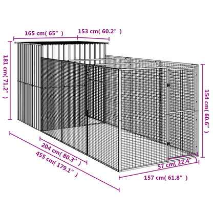 Galvanised Steel Dog House Run Kennel | HomeAndLiving