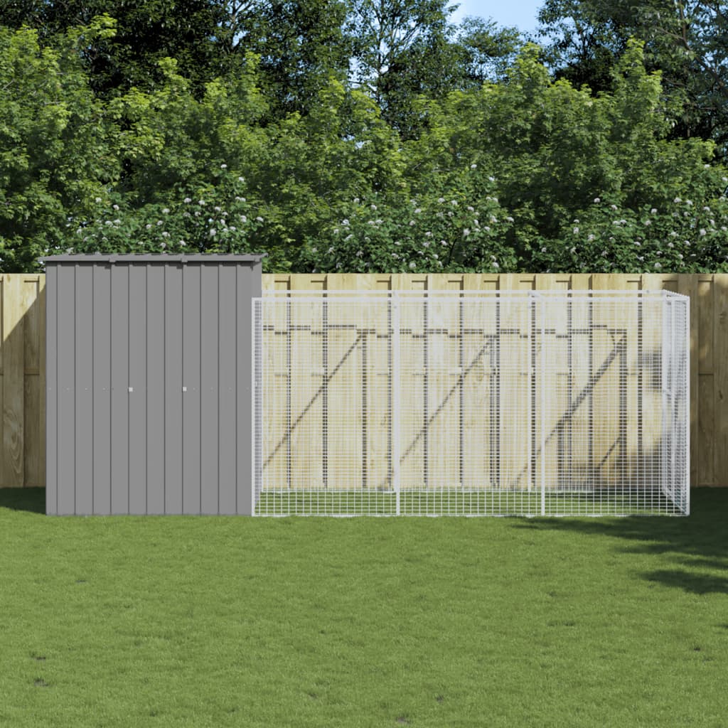 Galvanised Steel Dog House Run Kennel | HomeAndLiving