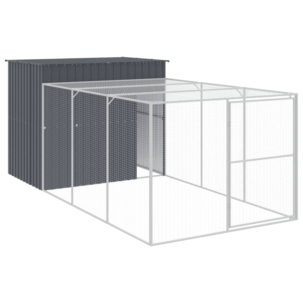 Galvanised Steel Dog Kennel Run 214x457cm | HomeAndLiving