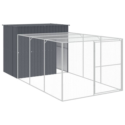 Galvanised Steel Dog Kennel Run 214x457cm | HomeAndLiving