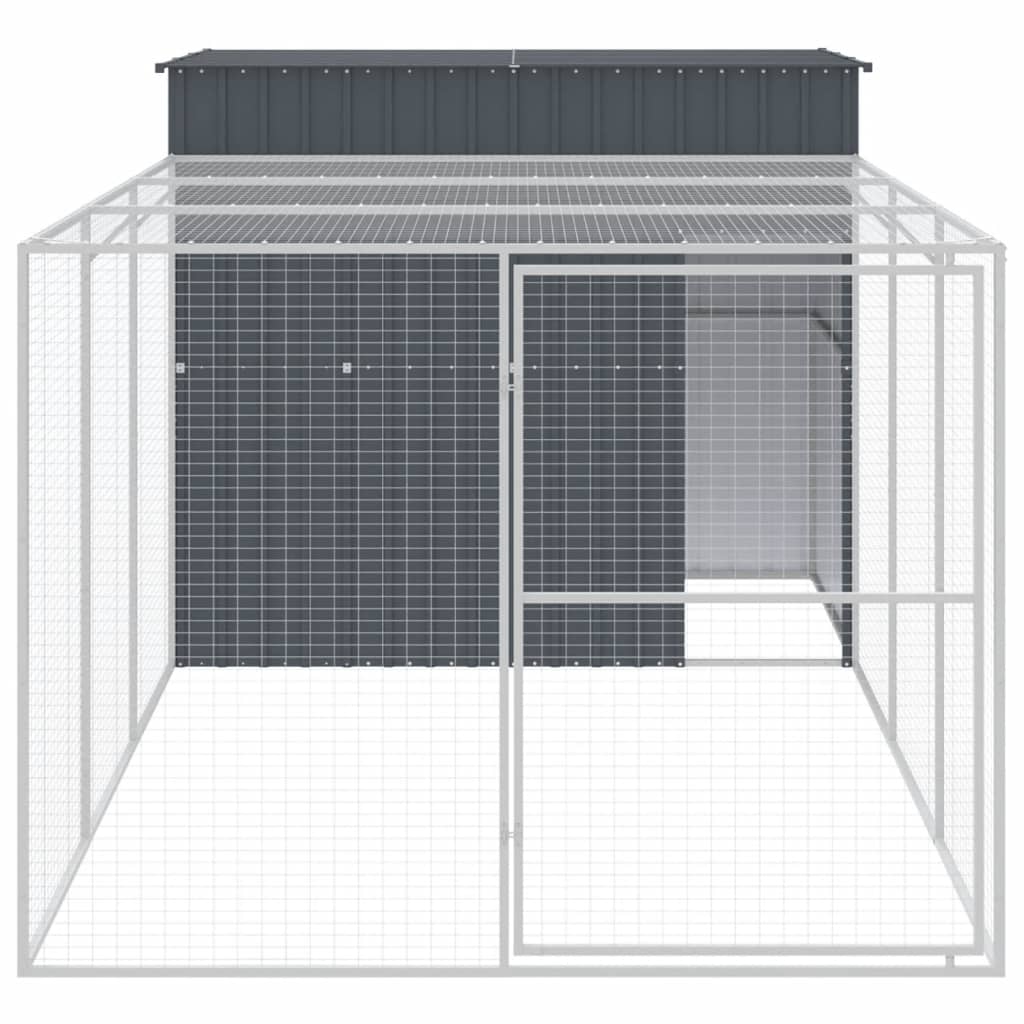 Galvanised Steel Dog Kennel Run 214x457cm | HomeAndLiving
