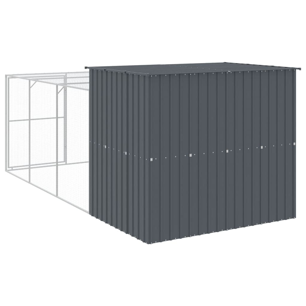 Galvanised Steel Dog Kennel Run 214x457cm | HomeAndLiving