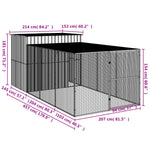 Galvanised Steel Dog Kennel Run 214x457cm | HomeAndLiving
