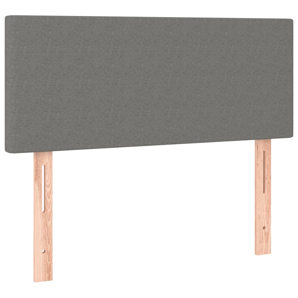 King Single Fabric Box Spring Bed with Medium Support Mattress Dark Grey