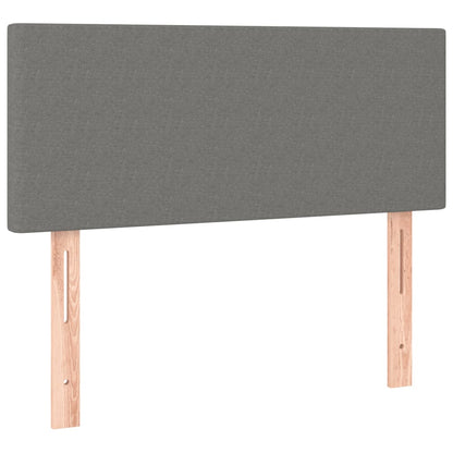 King Single Fabric Box Spring Bed with Medium Support Mattress Dark Grey