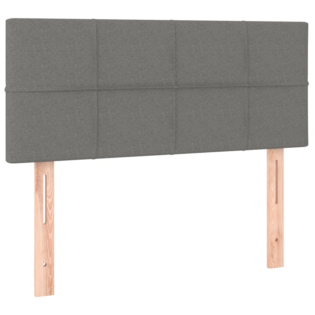 Dark Grey Fabric Box Spring Bed with Pocket Spring Mattress