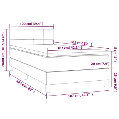 Dark Grey Fabric Box Spring Bed with Pocket Spring Mattress