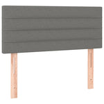 King Single Box Spring Bed with Medium Firm Mattress Dark Grey
