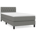 Dark Grey Fabric Box Bed with Foam & Pocket Spring Mattress