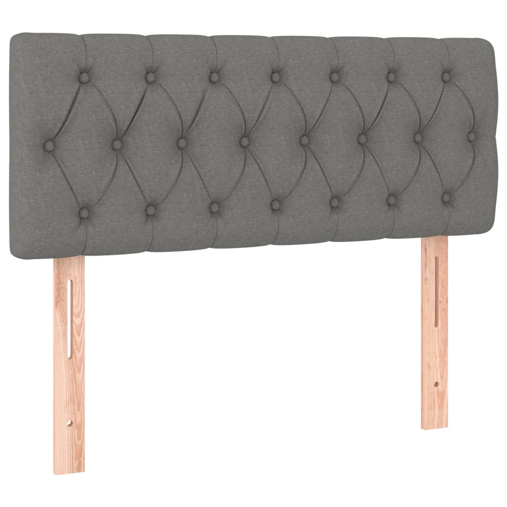 Dark Grey Fabric Box Bed with Foam & Pocket Spring Mattress