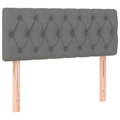 Dark Grey Fabric Box Bed with Foam & Pocket Spring Mattress