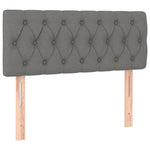 Dark Grey Fabric Box Bed with Foam & Pocket Spring Mattress