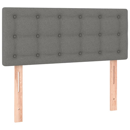King Single Fabric Bed with Pocket Spring Mattress and Removable Topper Dark Grey