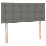King Single Fabric Bed with Pocket Spring Mattress and Removable Topper Dark Grey
