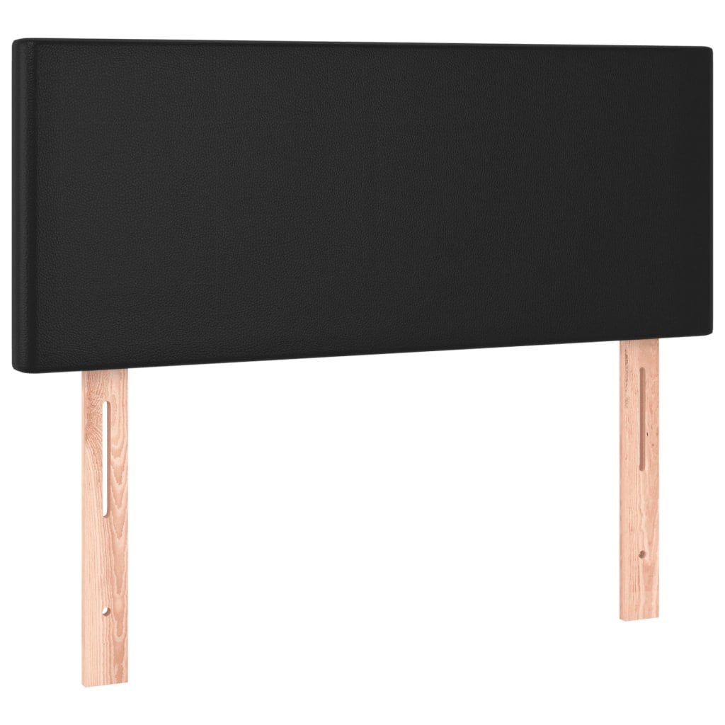 Black Box Spring Bed with Pocket Spring Mattress Faux Leather Headboard